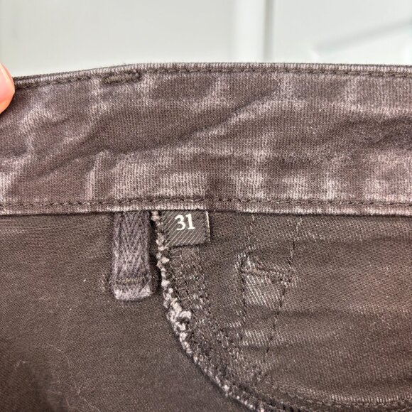 7 FOR ALL MANKIND B(air) High Waist Ankle Skinny Womens 31 Black Stretch - Picture 7 of 10